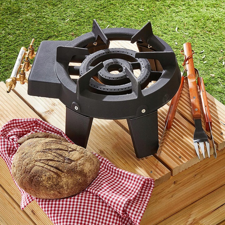 KUCHENKA GAZOWA DUŻY TABORET ŻELIWNY MOCNY PALNIK 10kW NA BUTLE LPG SOLIDNA