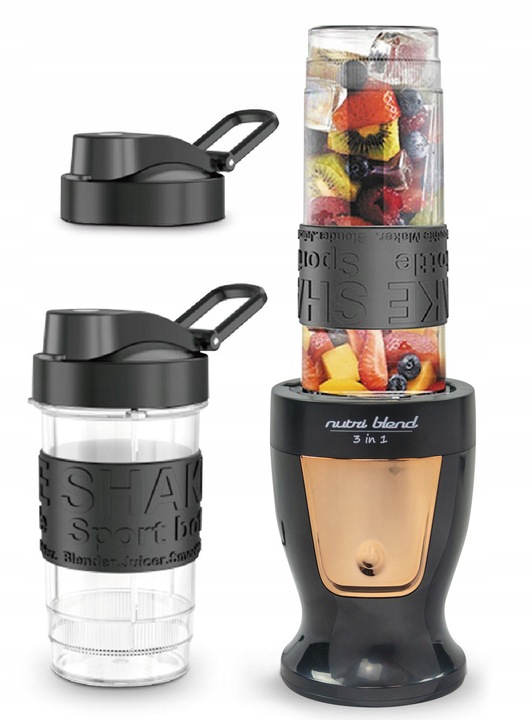 BLENDER KIELICHOWY DO KOKTAJLI SMOOTHIE BUTELKI SIEKANIE MIELENIE BLEND&GO