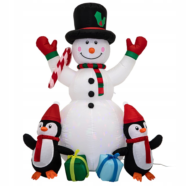 FIGURA ŚWIETLNA BAŁWAN ŚWIECĄCY DUŻY pompowany LED 180CM DMUCHANY XL LED