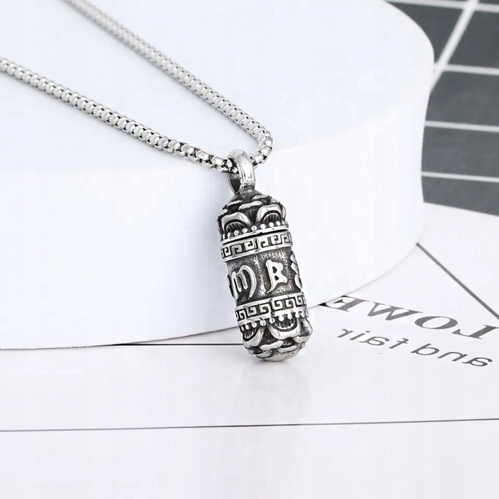 NASZYJNIK MĘSKI SEKRETNIK SREBRNY WISIOREK OTWIERANY STAL CHIRURGICZNA 316L