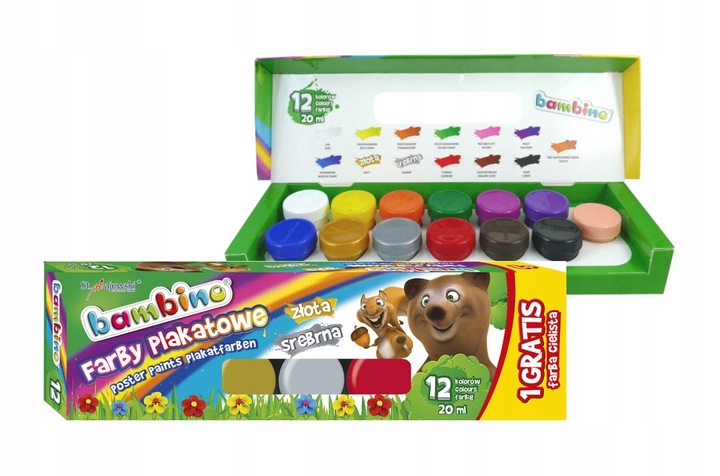 BAMBINO FARBY PLAKATOWE 12 KOL + 1 20 ML