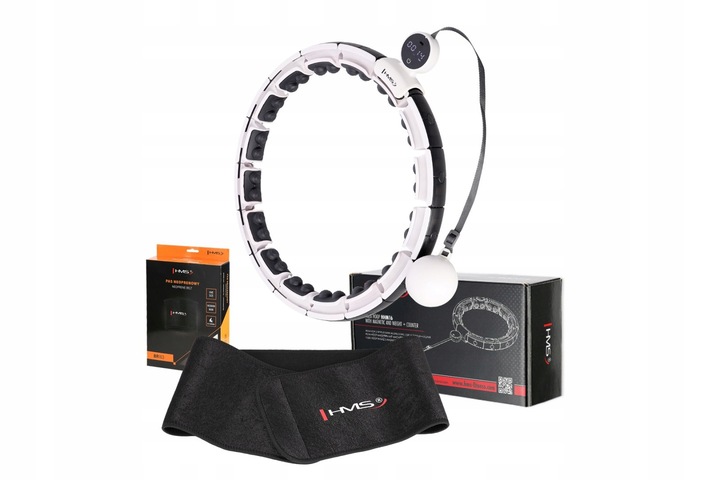 HHM16 HULA HOP WHITE Z MAGNESAMI I OBCIĄŻNIKIEM + LICZNIK HMS