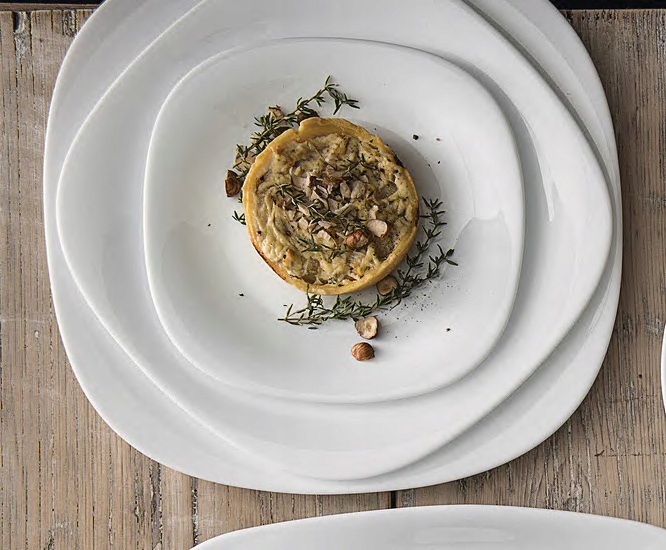 Serwis obiadowy na 12 osób kwadratowy do zmywarki biały 36e szkło hartowane