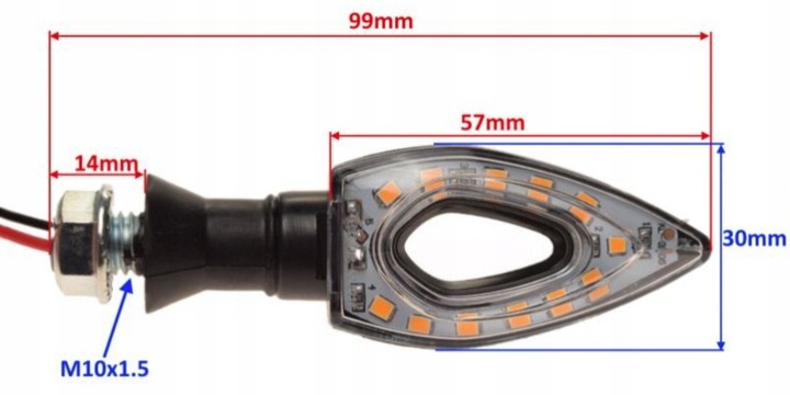 4 KIERUNKOWSKAZY MOTOCYKLOWE LED DO SKUTERA MOTOCYKLA QUAD KIERUNKI MIGACZE