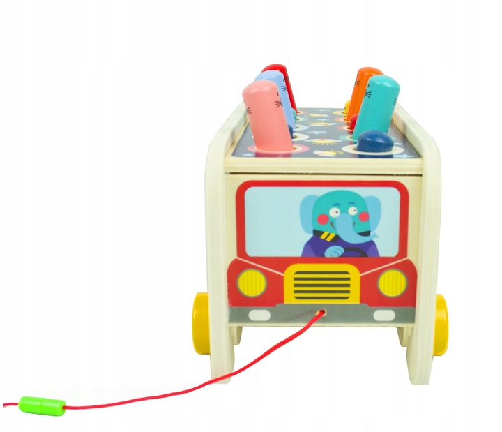 LT301 WBIJAK SŁOŃ DREWNIANY MONTESSORI KOSTKA EDUKACYJNA