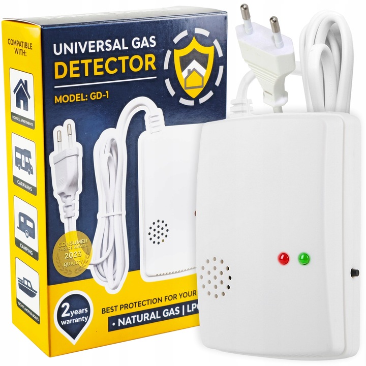 CZUJNIK GAZU ZIEMNEGO I LPG DETEKTOR 230V ALARM SENSOR GAS