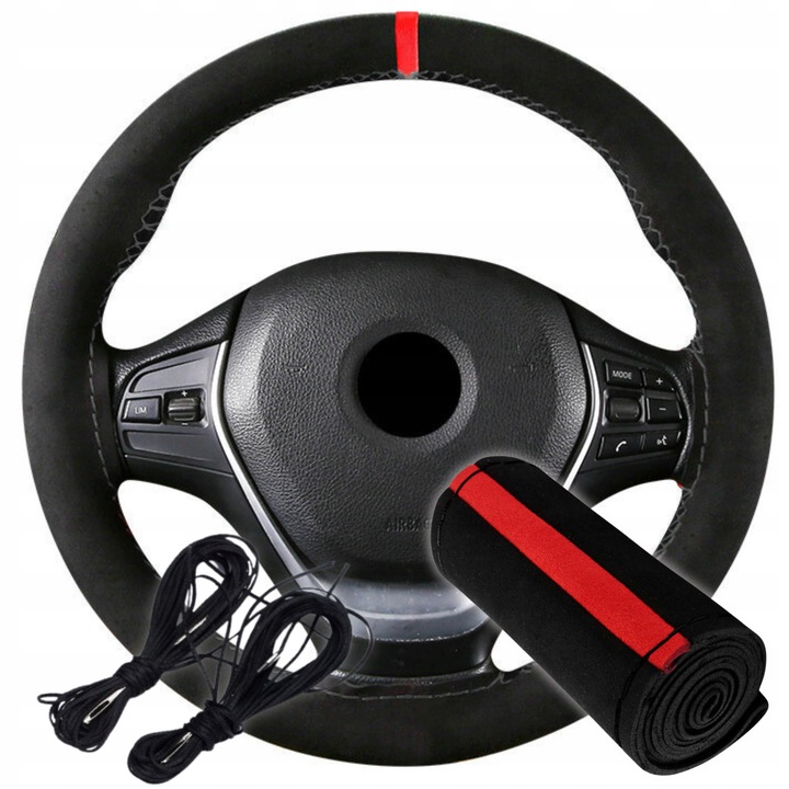 POKROWIEC NA KIEROWNICĘ ALCANTARA ZAMSZOWY Z Jednego Kawałka DO OBSZYCIA