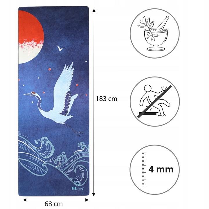 PIĘKNA MATA PREMIUM DO JOGI ĆWICZEŃ STABILNA ZAMSZOWA MIĘKKA 4 MM ZE WZOREM