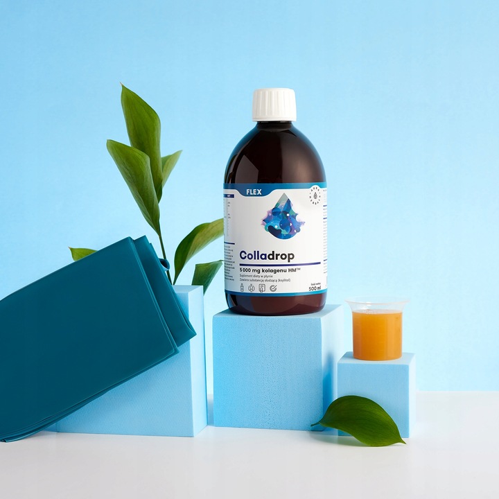 AURA COLLADROP FLEX KOLAGEN MORSKI KOŚCI ZĘBY STAWY SKÓRA 5000 mg 500 ml