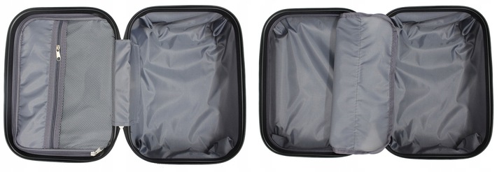 ZESTAW WALIZEK PODRÓŻNYCH KABINÓWKA ŚREDNIA DUŻA LEKKIE ABS 4 KÓŁKA POJEMNE