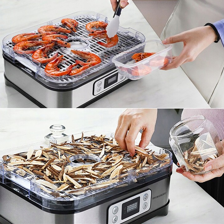 DUŻA SUSZARKA DO GRZYBÓW OWOCÓW WARZYW MOC 500W XL TIMER POJEMNA WYTRZYMAŁA