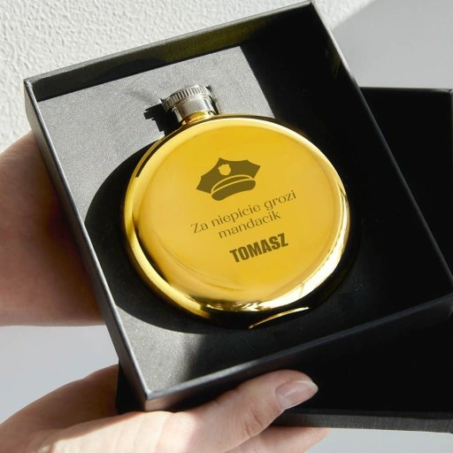 Personalizowana piersiówka okrągła 200ml GRAWER z dedykacją na PREZENT