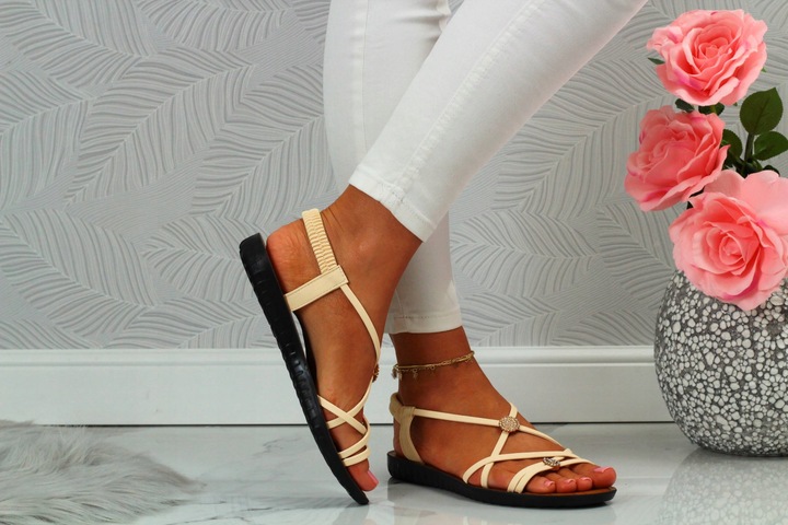 DAMSKIE SANDAŁY ELEGANCKIE NA LATO PŁASKIE