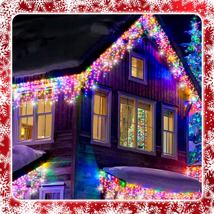 SOPLE 500 LED LAMPKI MULTIKOLOR + FLASH 23m GIRLANDA Świąteczna Kurtyna