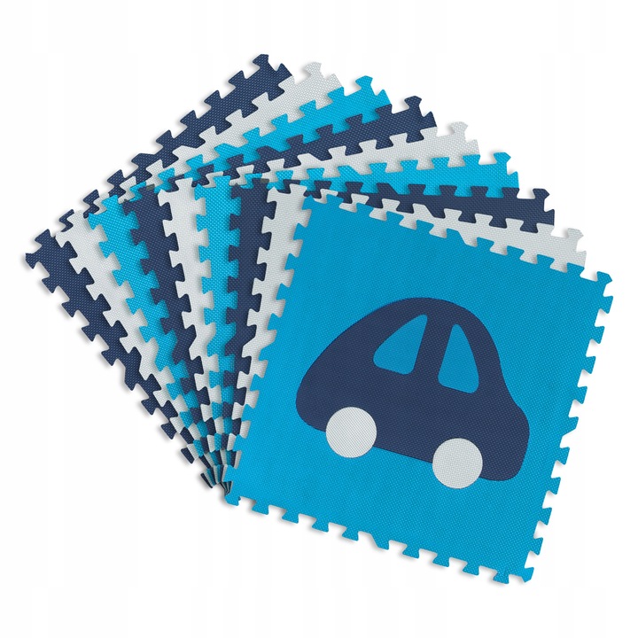 MATA PIANKOWA EVA PUZZLE MIĘKKA DLA DZIECI POJAZDY 180x180cm RICOKIDS