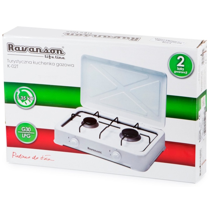 Kuchenka przenośna turystyczna nastawna RAVANSON K 02 T biała