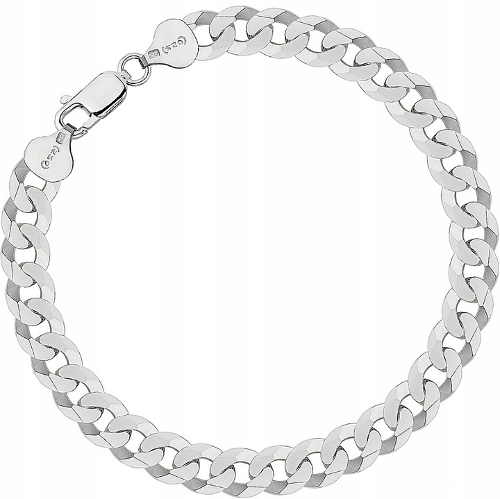 Bransoletka Srebrna Pancerka 925 Pełna Diamentowana 7,50 mm Grawer Gratis