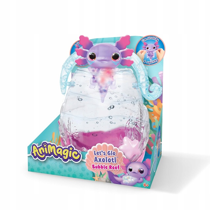 Animagic: Let's Glo Axolotl Bubble Reef | Portable Magic Bubble Aquarium |