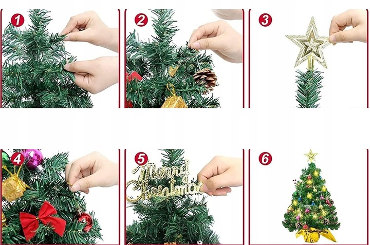 CHOINKA Z OŚWIETLENIEM LED 60cm MINI CHOINKA KOMPLET Z OŚWIETLENIEM CKZ