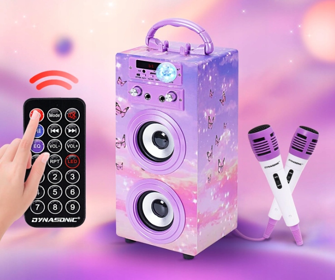 DYNASONIC BLUETOOTH KARAOKE Z MIKROFONEM GŁOŚNIK PREZENT DLA DZIECKA