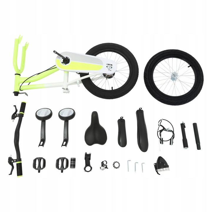 Rower 16’ ze światłami-Rower dziecięcy z kołami Light& Training -żółty