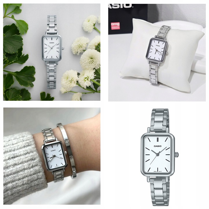 ZEGAREK DAMSKI CASIO LTP-V009 srebrny bransoletka + BOX + GRAWER