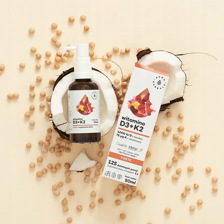 AURA HERBALS WITAMINA D3 4000 IU + K2MK7 MCT 50 ml