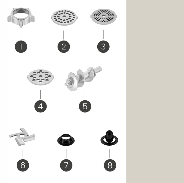 Maszynka do mielenia mięsa ZEEGMA szatkownica nadziewarka kiełbasy 3 sita