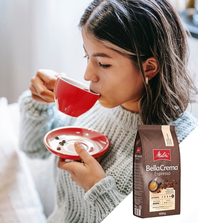 Kawa ziarnista MELITTA BELLACREMA ESPRESSO 1kg | mocno palona, głęboki smak