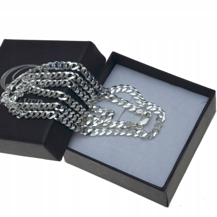 Męski łańcuszek srebrny Pancerka 70cm SREBRO 925