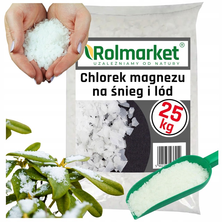 Chlorek Magnezu 25kg Topiący Lód Lepszy niż Sól Drogowa Świeży Wydajny