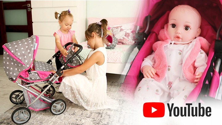 WÓZEK DLA LALEK GŁĘBOKI SPACERÓWKA GONDOLA KINDERPLAY + ŁÓŻECZKO DLA LALKI