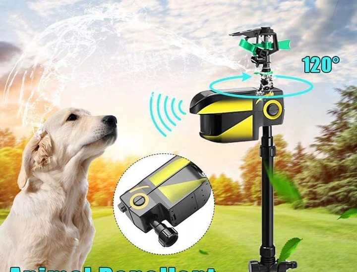 WODNY ODSTRASZACZ ZWIERZĄT KOTY PSY PTAKI KUNY Podczerwień OBRÓT 360° SOLAR