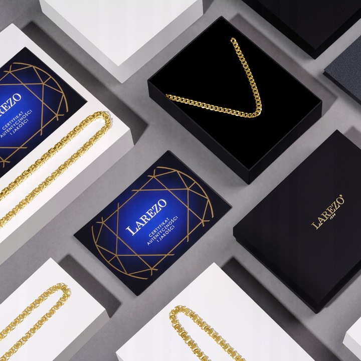 ZŁOTY ŁAŃCUSZEK FIGARO 55cm MĘSKI PEŁNY KUTY MOCNY ŁAŃCUCH 3mm SREBRO 925