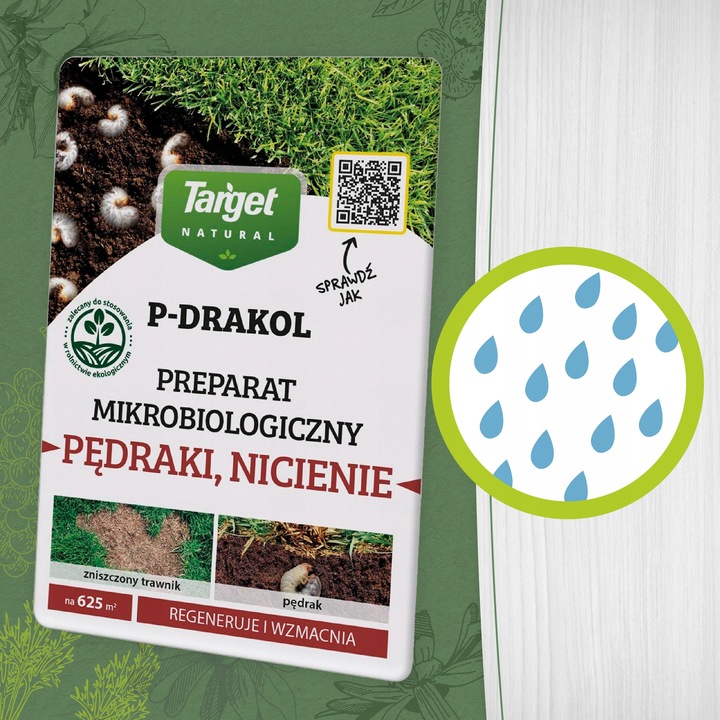 P-DRAKOL REGENERACJA USZKODZEŃ TRAWNIKA PRZEZ PĘDRAKI NICIENIE 50G TARGET