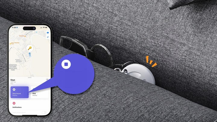 Lokalizator GPS MiTag MiLi do iOS + Etui Brelok do plecaka kluczy dla psa