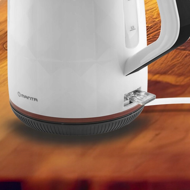 CZAJNIK ELEKTRYCZNY bezprzewodowy BIAŁY CICHY 2200W BEZ BPA FREE 1,7L Manta