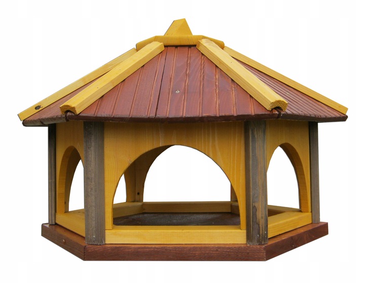 Duży karmnik dla ptaków z drewna do ogrodu K60 XXL