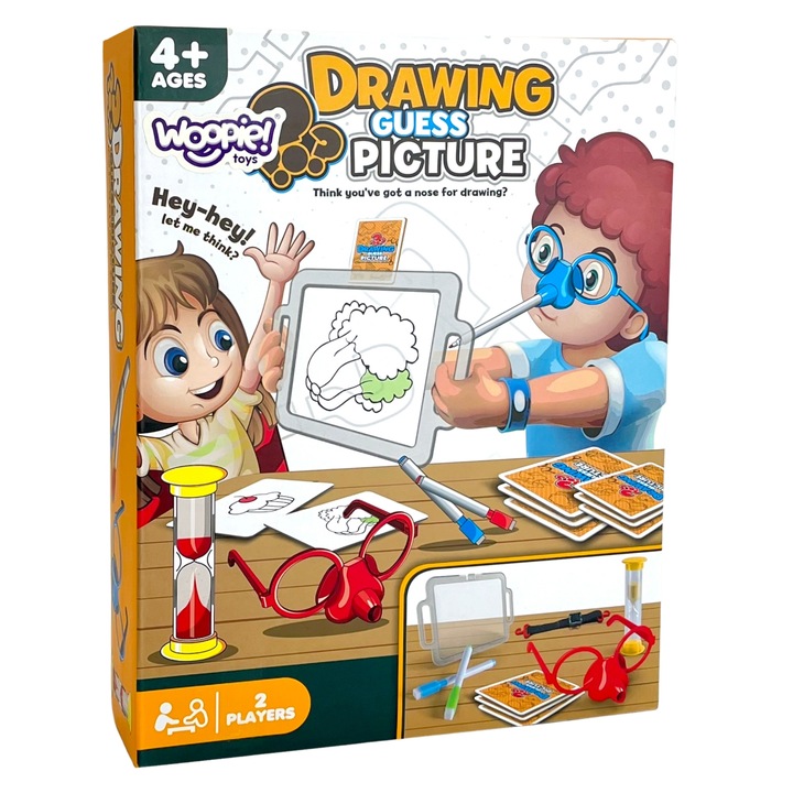 GRA NARYSUJ I ZGADNIJ OBRAZEK MALOWANIE NOSEM ZABAWKA RODZINNA WOOPIE