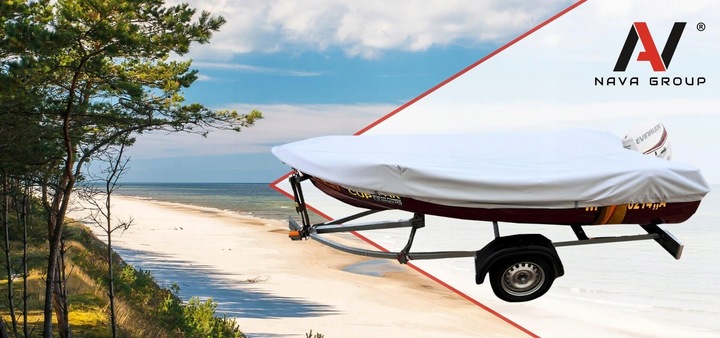 Pokrowiec plandeka osłona przykrycie na łódź łódkę wędkarską 110g 360-390cm