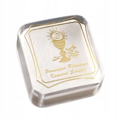 ŁAŃCUSZEK SREBRNY MEDALIK KOMUNIJNY + PUDEŁKO DO KOMUNI / NA CHRZEST