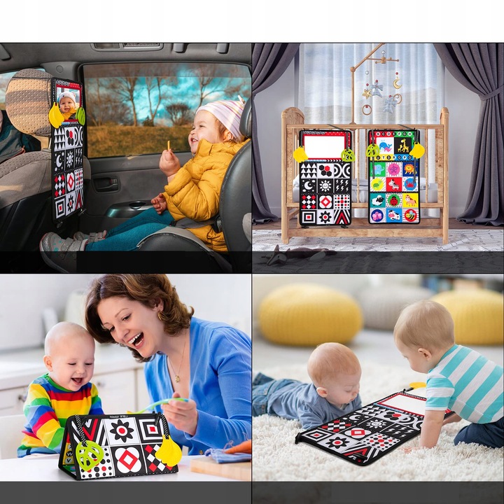 ZABAWKA SENSORYCZNA SKŁADANA Z LUSTERKIEM DLA DZIECI NIEMOWLĄT EDUKACYJNA