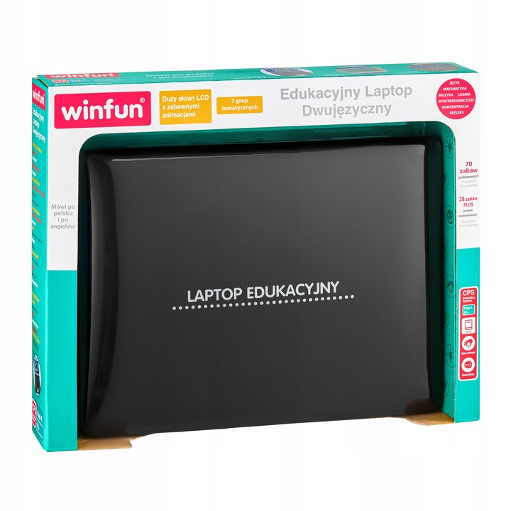 LAPTOP DLA DZIECI KOMPUTEREK EDUKACYJNY DWUJĘZYCZNY POL-ANG NAUKA 5+ SMILY