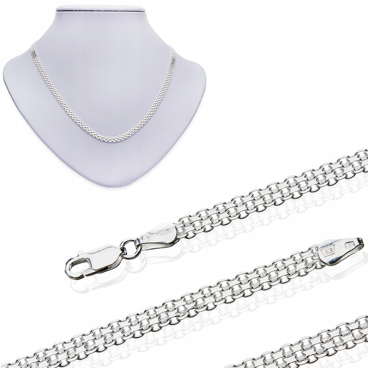 NASZYJNIK SREBRNY DAMSKI BISMARK BISMARCK 50 cm