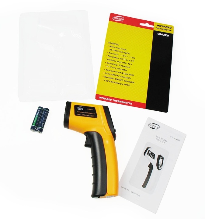 PIROMETR TERMOMETR LASEROWY BEZDOTYKOWY MIERNIK NA PODCZERWIEŃ -50 +400°C