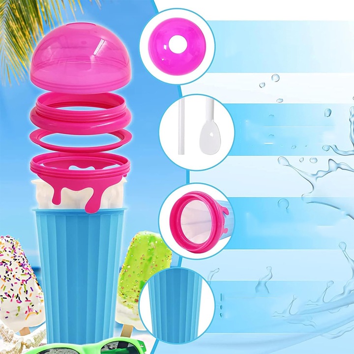 2X kubek Do Robienia Lodów Slushy na prezent 500ml