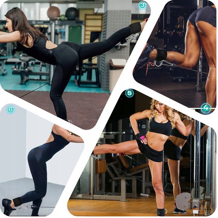 UCHWYTY OPASKI NA KOSTKI DO WYCIĄGU DO TRENINGU NÓG I POŚLADKÓW 2 SZT.