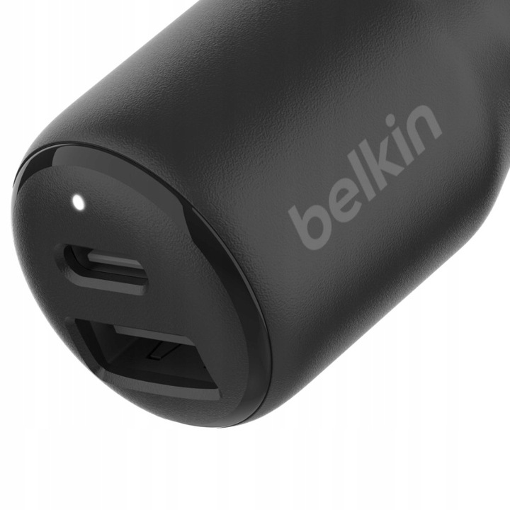 Belkin Ładowarka samochodowa - USB-C PD 3.0 3A PPS 30W + USB-A 12W, mała