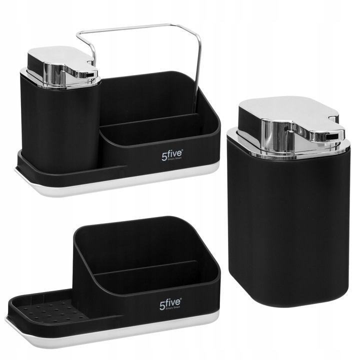 DOZOWNIK NA PŁYN DO zmywania NACZYŃ + ORGANIZER kuchenny do zlewu ZESTAW