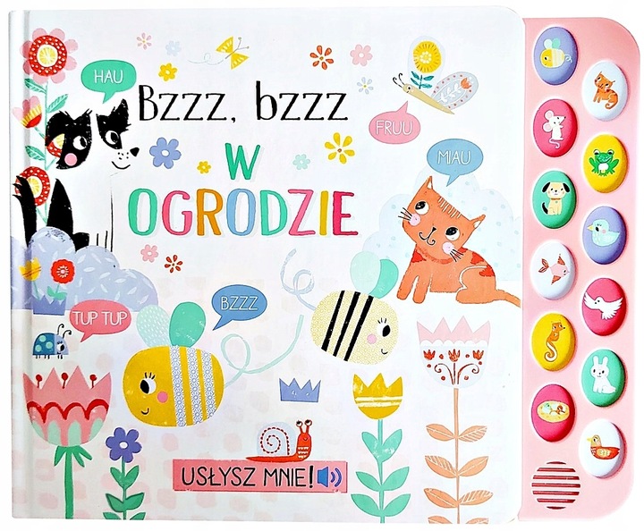 KSIĄŻKA KSIĄŻECZKA SENSORYCZNA BZZZ BZZZ W OGRODZIE Z DŹWIĘKIEM